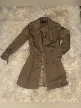 Topshop Camel Brown Trench Coat with Waist Tie